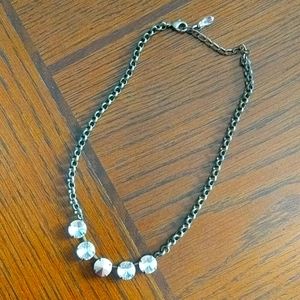 Nude and rose gold Swarovski crystal necklace